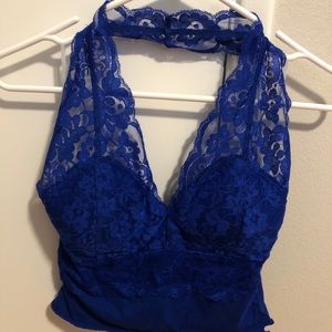Blue halter top